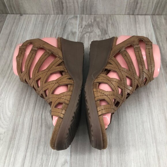 Baretraps Wedge Sandals Womens 8M Trella Brown Hook and Loop Shoes - Picture 5 of 12
